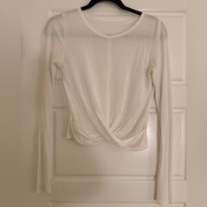 ALO Yoga Cream Long Sleeve Twist Top